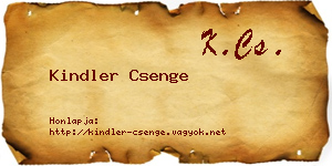 Kindler Csenge névjegykártya